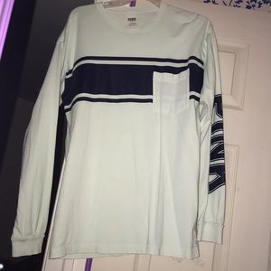 Green and navy long sleeve tee